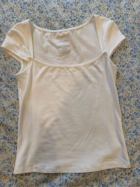 wild fable White Square Neck Short Sleeve Top